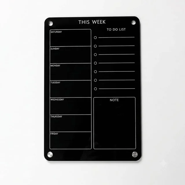 Acrylic this week planner / Acrylic planner - White