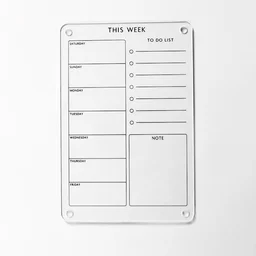 Acrylic this week planner / Acrylic planner - White