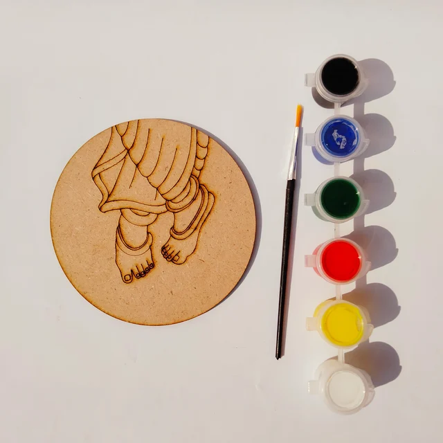 Krishna Feet - DIY Kit with tempera colours - 4", 4mm