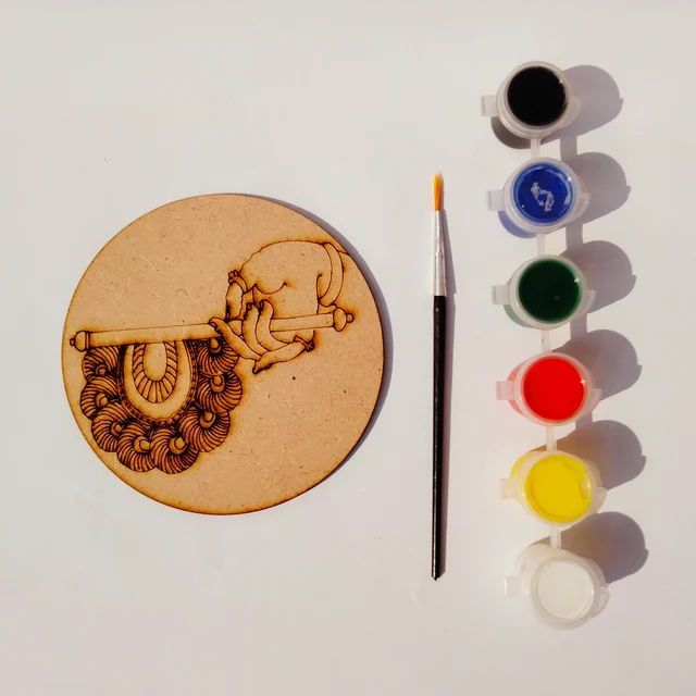 Traditional Fan - DIY Kit with tempera colours - 4", 4mm