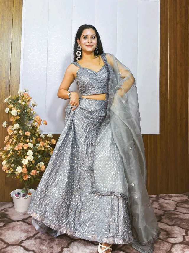 Stunning Grey Lehenga