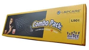 LAPCARE Wireless Keyboard and Mouse Combo with Auto Sleep || Wireless Membraned Keyboard and 1200 DPI Mouse Combo (Black) 2yr Warranty - Black