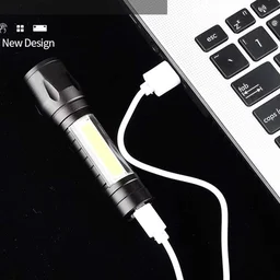 Flashlight + Desk Lamp With Gift Box Focus Zoom Torch Light With 3 Modes Adjustable For Emergency And Activities Edc 911 (Aluminum)