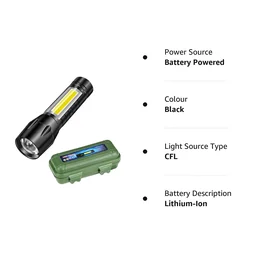 Flashlight + Desk Lamp With Gift Box Focus Zoom Torch Light With 3 Modes Adjustable For Emergency And Activities Edc 911 (Aluminum)