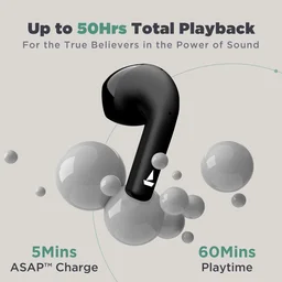 boAt Airdopes Atom 81 True Wireless Earbuds with Upto 50H Playtime, Quad Mics ENx™ Tech, 13MM Drivers,Super Low Latency(50ms), ASAP™ Charge, BT v5.3 - Black