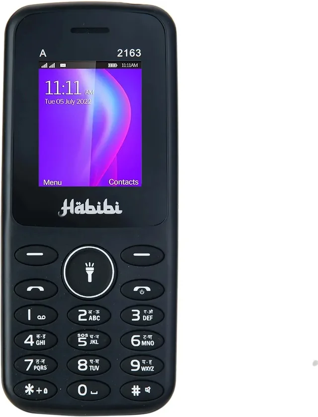 Habibi 2163 Phone with 1.8 Inch Display, 1100 MAH Battery, Multiple Indian Languages, Basic Keypad Phone Random Colour 1Pc