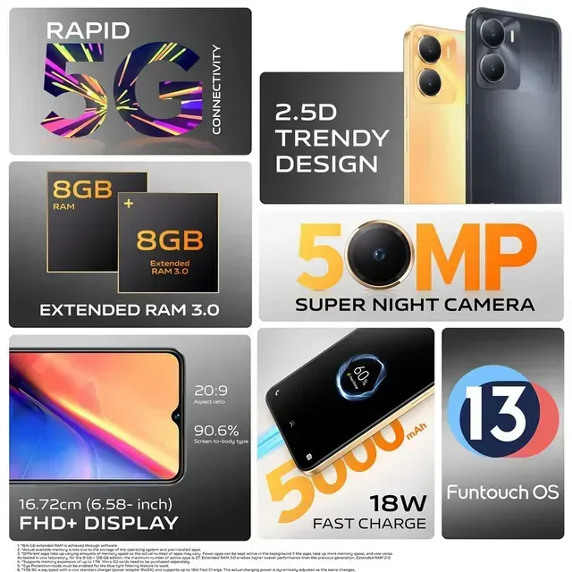 vivo Y56 5G Renewed - Black