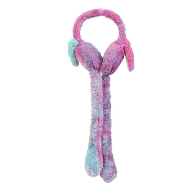 Moving Ear Earmuffs, Interactive Winter, Cozy Plush Winter Ear Warmer (Pack Of 2 Pc ) - Free Size, Multicolor Mix