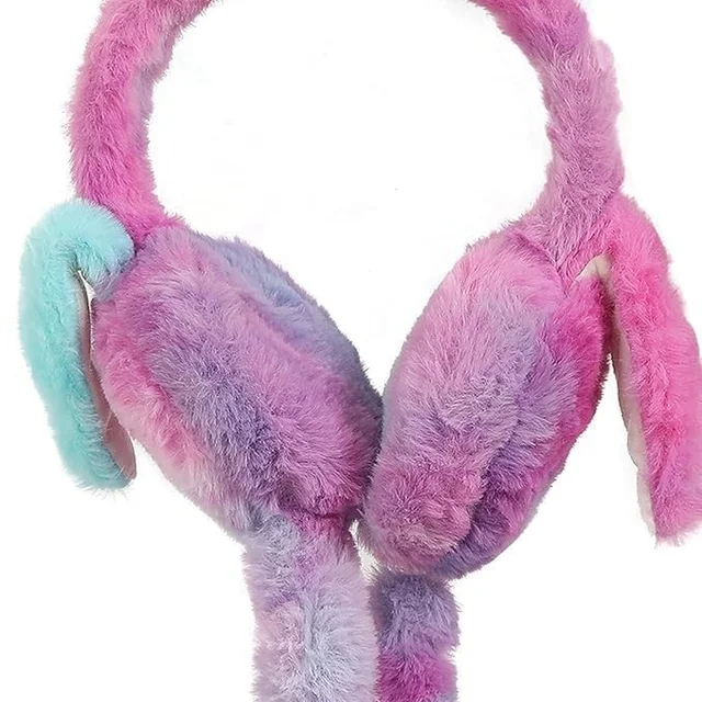 Moving Ear Earmuffs, Interactive Winter, Cozy Plush Winter Ear Warmer (Pack Of 2 Pc ) - Free Size, Multicolor Mix