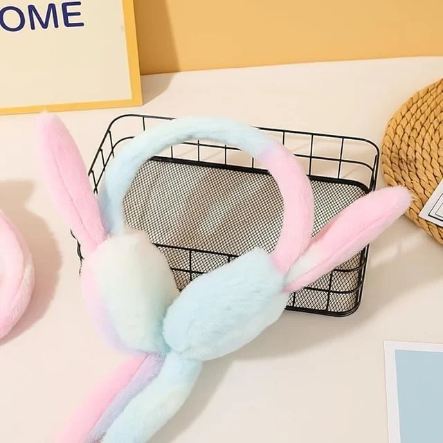 Moving Ear Earmuffs, Interactive Winter, Cozy Plush Winter Ear Warmer (Pack Of 2 Pc ) - Free Size, Multicolor Mix