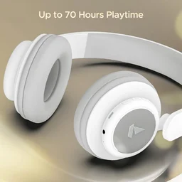 Boat Rockerz 450 Pro Bluetooth On Ear Headphones with Mic with 70 Hours Battery, 40Mm Drivers, Bluetooth V5.0 Padded Ear Cushions - Standard, White Purity