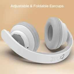 Boat Rockerz 450 Pro Bluetooth On Ear Headphones with Mic with 70 Hours Battery, 40Mm Drivers, Bluetooth V5.0 Padded Ear Cushions - Standard, White Purity