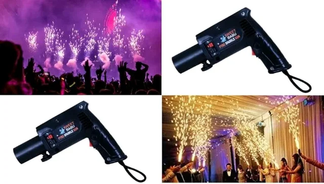Fire Gun for wedding , Clubbing & Party , anniversary ( Metal) - Black