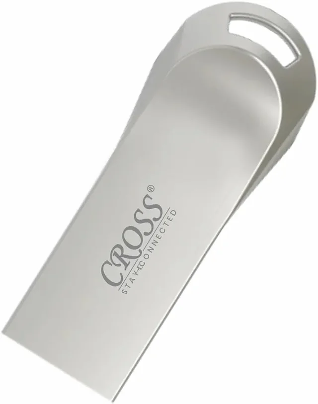 CROSS 3.0 USB Flash Drive/Pen Drive with Metal Body - Silver | External Storage Device 4GB 8GB 16GB 32GB 64GB 128GB Pen Drive | Compatible with Laptop, Desktop, Projector, Car, Audio 1yr Warranty - 32GB