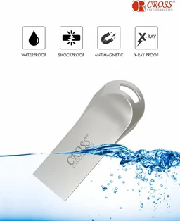 CROSS 3.0 USB Flash Drive/Pen Drive with Metal Body - Silver | External Storage Device 4GB 8GB 16GB 32GB 64GB 128GB Pen Drive | Compatible with Laptop, Desktop, Projector, Car, Audio 1yr Warranty - 32GB