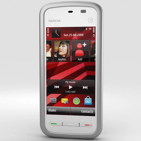 Nokia 5233 Xpress Music Symbian 9.4 OS Mobile Phone With 2MP Camera - White/ Black - Assorted Color Refurbished - Red
