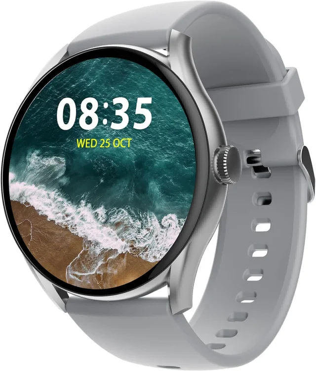 beatXP Vega 1.43" (3.6 cm) Super AMOLED Display, One-Tap Bluetooth Calling Smart Watch, 466 * 466px, 1000 Nits Brightness, Always On Display, 24/7 Health Monitoring, IP68 - Gold