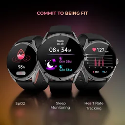 beatXP Vega 1.43" (3.6 cm) Super AMOLED Display, One-Tap Bluetooth Calling Smart Watch, 466 * 466px, 1000 Nits Brightness, Always On Display, 24/7 Health Monitoring, IP68 - Gold