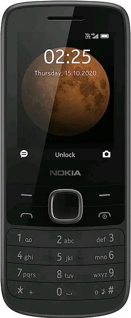 Nokia 225 4G Dual SIM Feature Phone with Long Battery Life, Camera, Multiplayer Games, and Premium Finish - Black