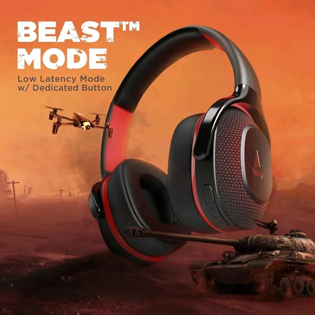 boAt Rockerz 425 Bluetooth Wireless Over Ear Headphones with Mic Signature Sound, Beast Mode for Gaming 30 Days Replacement Warranty Open Box - Green