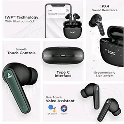 boAt Airdopes 115 in Ear TWS Earbuds with ENx & Beast Mode, Upto 24 Hrs Playback and ASAP Charge - Black