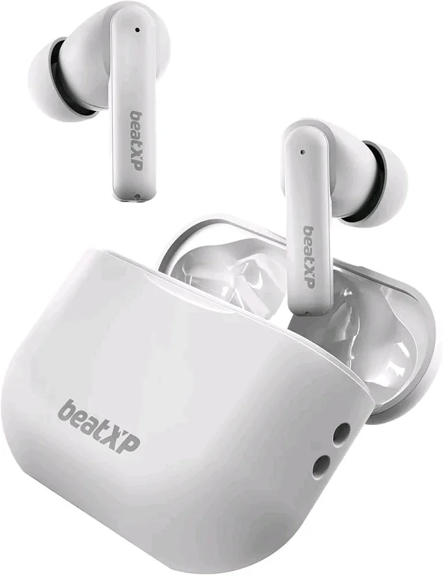 beatXP Vibe XPods Bluetooth True Wireless Ear buds with 60H Playtime, Quad Mic ENC - White