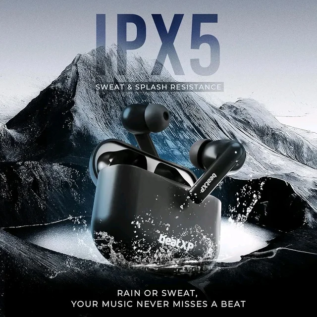 beatXP Vibe XPods Bluetooth True Wireless Ear buds with 60H Playtime, Quad Mic ENC - White