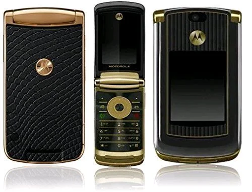 Motorola Razr2 V8 Mobile Phone unlocked luxury edition (Renewed) - Black