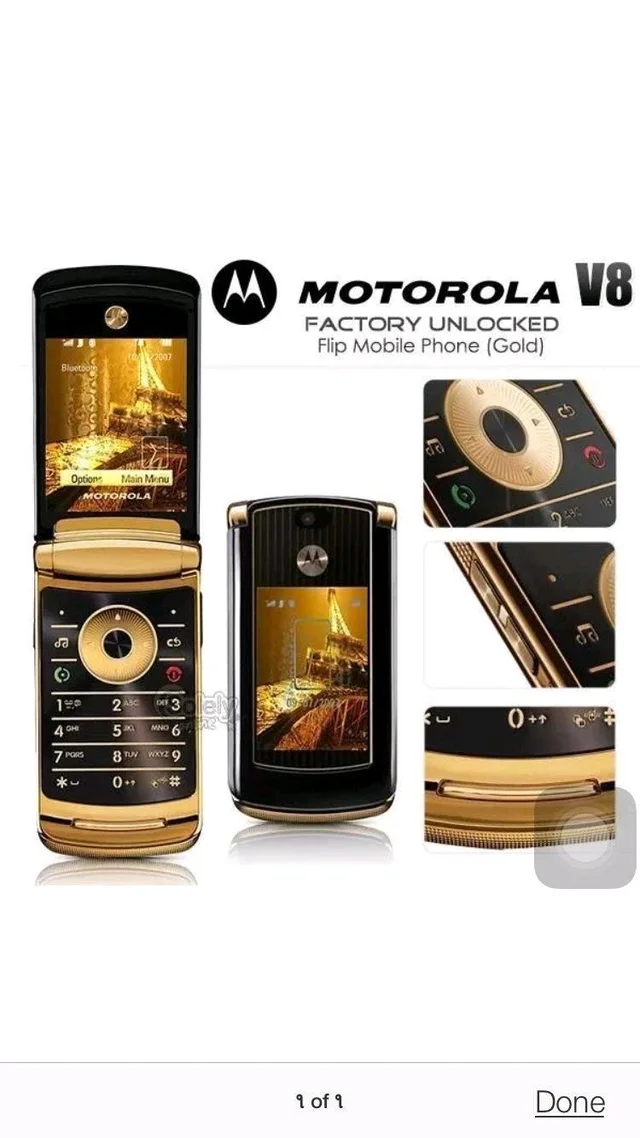 Motorola Razr2 V8 Mobile Phone unlocked luxury edition (Renewed) - Black