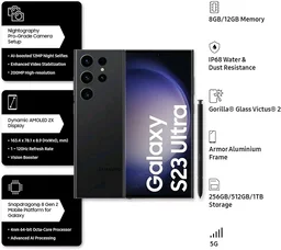 Samsung S23 Ultra Renewed 3 Month Seller Warranty - 256GB, Graphite