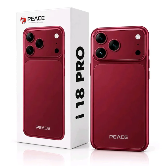 PEACE i18 Pro Max 5G Smartphone – 6.6″ Display,Premium Android Phone - 64 GB, Burgundy