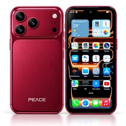 PEACE i18 Pro Max 5G Smartphone – 6.6″ Display,Premium Android Phone - 64 GB, Burgundy