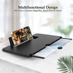Black Mobile Phone 3D HD Magnifier Screen Expanders for Movies, Videos, and Gaming – Foldable Phone Stand with Screen Amplifier – Compatible with All Smartphones