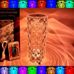 Crystal Touch Table Lamp LED Night Light, 16 Colors Rechargeable Line Diamond Table Lamp with Touch Control , USB Table Lamps, Romantic Lighting Decor for Bedroom (line Style)
