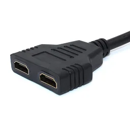 HDMI Splitter 1 in 2 Out HDMI Male to Dual HDMI Female 1 to 2 Way for HDMI HD, LED, LCD, TV (in Both Display Same Screen Will Play