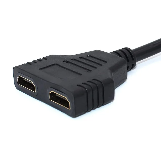 HDMI Splitter 1 in 2 Out HDMI Male to Dual HDMI Female 1 to 2 Way for HDMI HD, LED, LCD, TV (in Both Display Same Screen Will Play