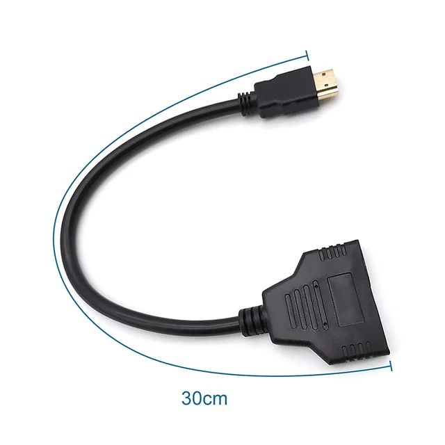 HDMI Splitter 1 in 2 Out HDMI Male to Dual HDMI Female 1 to 2 Way for HDMI HD, LED, LCD, TV (in Both Display Same Screen Will Play