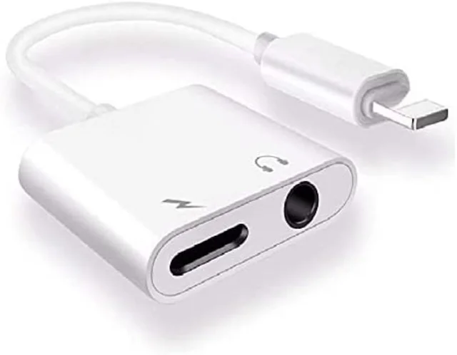 Lightning to 3.5mm Headphones Dongle Jack Adapter for iPhone,2 in 1 Charger and Aux Audio (Pack of 2 )