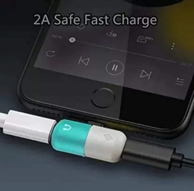 Mini Portable Charging Metal Splitter Audio & Charging Adapter Convertor Compatible with All iPhone Devices COMPIATABLE for Splitter for iPhone 12/11/X/XR/XS/8/8Plus/7/7Plus