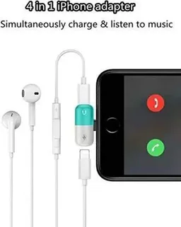 Mini Portable Charging Metal Splitter Audio & Charging Adapter Convertor Compatible with All iPhone Devices COMPIATABLE for Splitter for iPhone 12/11/X/XR/XS/8/8Plus/7/7Plus
