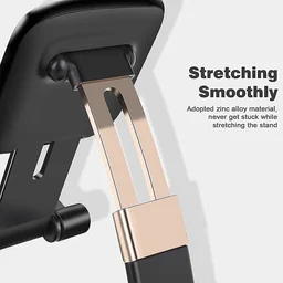Mobile Holder for Table, Foldable Universal Mobile Stand for Desk with Adjustable Height & Angle (Black)