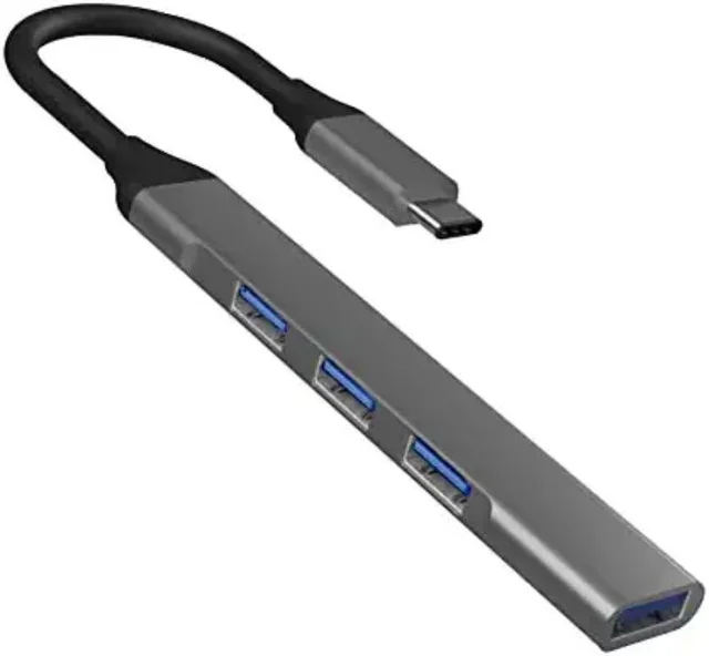 4 in 1 Portable USB C Hub (Type-C to 4 USB-A Ports)with Aluminum Shell, USB Port Hub 3.0(Pack of 2 ) - Gray