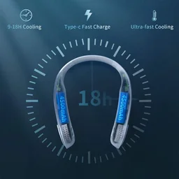 Portable Neck Fan, Personal Mini USB Bladeless Neck Fan 20Hrs Play 9000mah Handfree Neckband Hanging Fans, No Curly Hair Wearable Necklace for Camping Hiking Outdoor Travel
