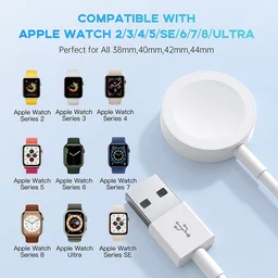 Watch Charger Compatible with Apple Watch Charger, Magnetic Charging Cable for iWatch Series 8/7/6/SE/5/4/3/2,Portable Wireless Charger with USB Charging Cord (3.3ft / 1m / White)