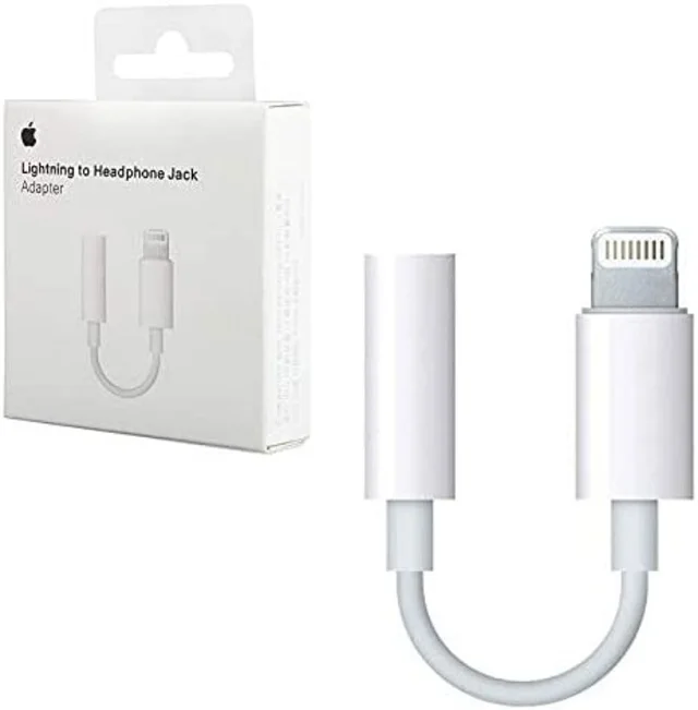 White iPhone Lightning Adapter to 3.5mm Jack Converter Headphone/Earphone Jack Adapter Phone Converter (IPhone7, 8, X, XS, XR, 11, 11 Pro Max, 12, 12 Pro Max, 14, 14 Pro Max)