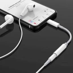 White iPhone Lightning Adapter to 3.5mm Jack Converter Headphone/Earphone Jack Adapter Phone Converter (IPhone7, 8, X, XS, XR, 11, 11 Pro Max, 12, 12 Pro Max, 14, 14 Pro Max)