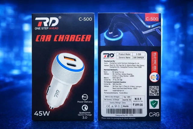 Rd C-500 45w Car Charger Qualcomm Quick Charge 3.0 ( Usb + Pd )