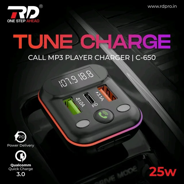 Rd C-650 25w Tune Charge Car Mp3 Player Charger 