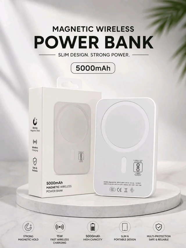 New 🆕 Wireless Magsafe 5,000mah Power Bank 