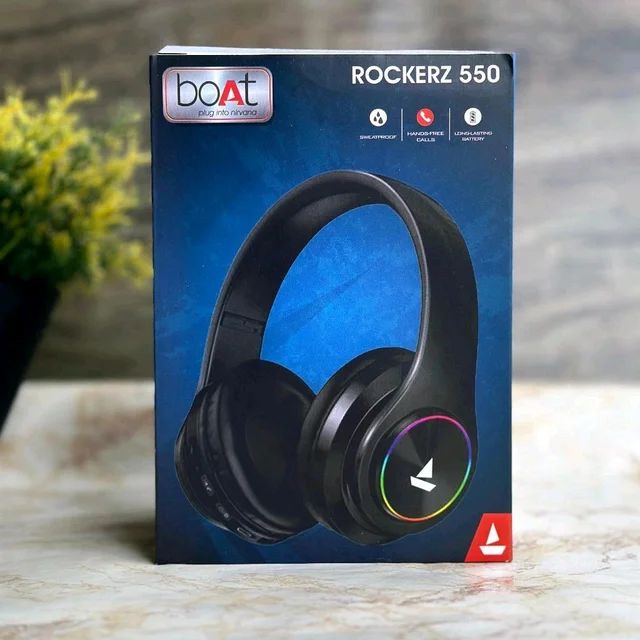  Rockerz-550 Wireless Heavy Premium Quality Headphones (Adjustable Headband ! Support TF Card ! Aux Port ! Control Button ⏏️ )
